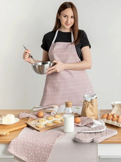 Кухонный набор (прихватка + прихватка-рукавица + фартук) "Love", Унисон
