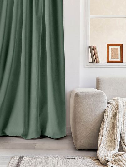 Штора Унисон Loft Cafe зеленая полоса