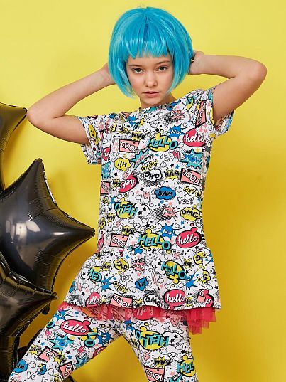 Туника (платье) Big sister Разноцветный Рисунок, Juno