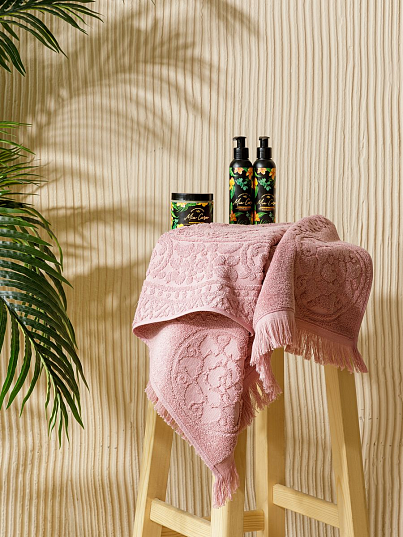 Комплект махровых полотенец "Габи", пыльная роза, Mia Cara