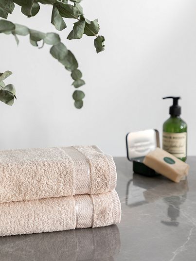 Комплект махровых полотенец "Ritz", светло-бежевый, Унисон