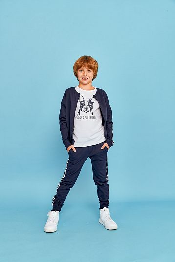 Костюм: футболка, толстовка на молнии и спортивные брюки, Juno