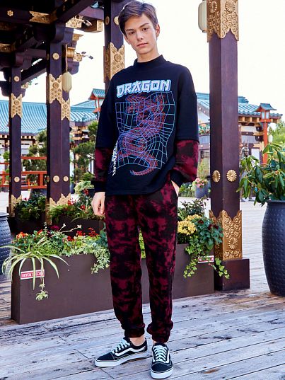 Брюки "TOKYO PUNK", черно-бордовый, Crazy Getup