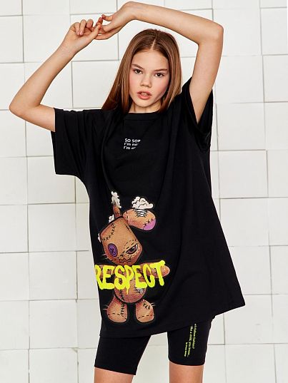 Туника (платье) Soft lines Черный, Crazy Getup