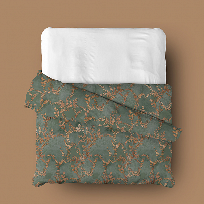 Пододеяльник, Таинственный сад, зеленый, Mia Cara