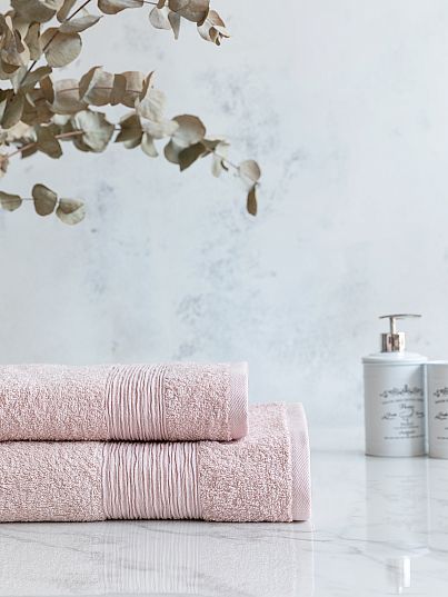 Комплект махровых полотенец "Carlton", пыльная роза, Унисон
