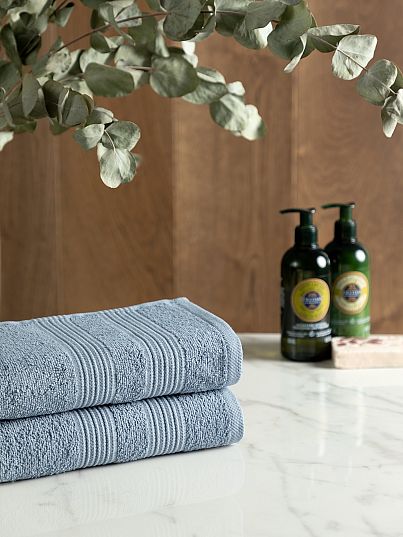 Комплект махровых полотенец "Raffle", серо-голубой, Унисон