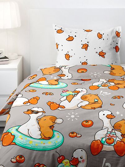 Постельное бельё Juno Гусь и капибара