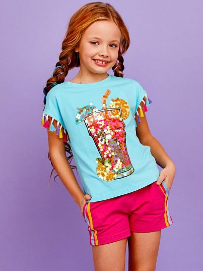 Футболка "Sweet Rainbow", бирюзовый, Juno