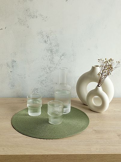 Комплект плейсматов плетеных "Унисон" зеленый