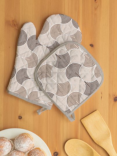 Комплект кухонный рогожка (прихватка + прихватка-рукавица) "Vogue", Унисон