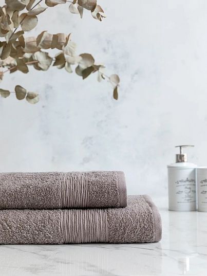 Комплект махровых полотенец "Carlton", мокко, Унисон