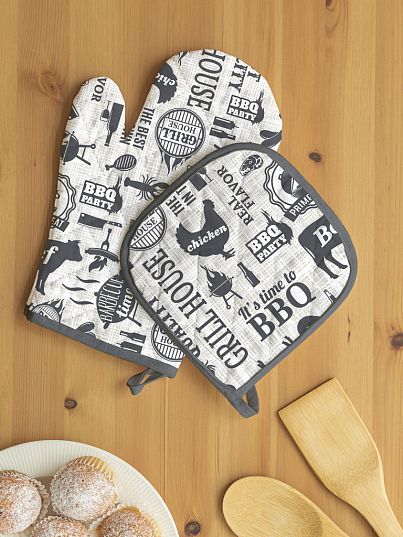 Кухонный набор (прихватка + прихватка-рукавица) "BBQ", Унисон