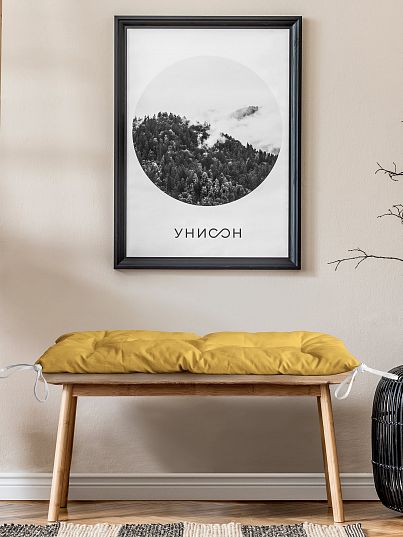 Подушка на скамью "Basic", желтый, Унисон