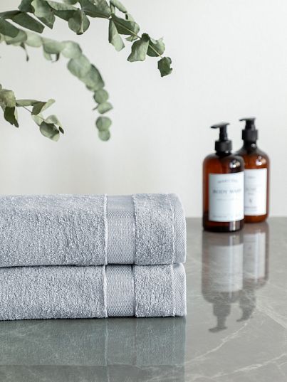 Комплект махровых полотенец "Ritz", светло-серый, Унисон