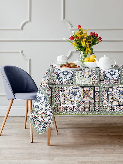 Комплект: скатерть + 6 салфеток "Азулежу", Mia Cara