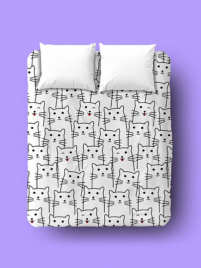 Простыня Crazy Getup White cats