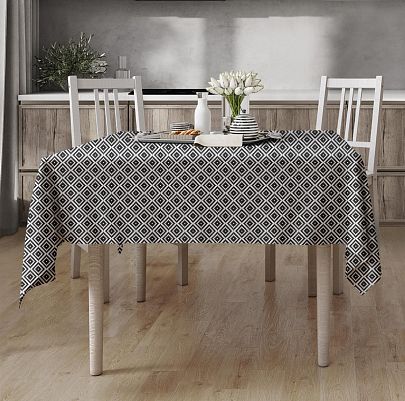 Скатерть Fine Line Ромбы черно-белые