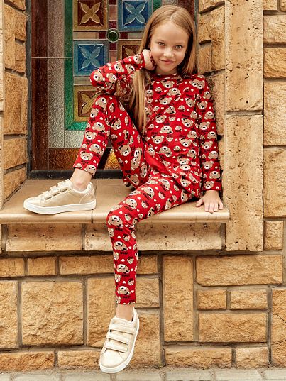 Брюки TEDDY BEAR Бордовый Мишки, Juno