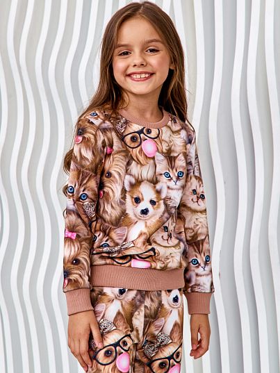 Свитшот "FLUFFY FRIENDS", бежевый, Juno