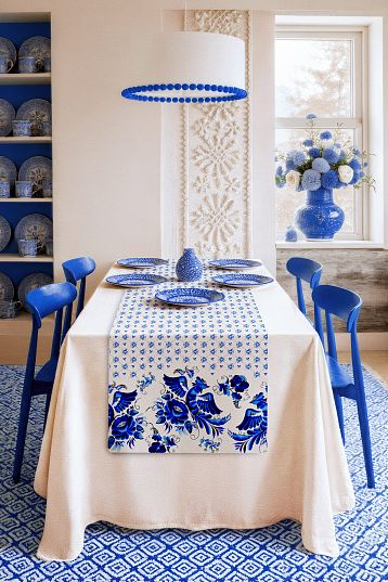 Скатерть-дорожка Унисон Гжель