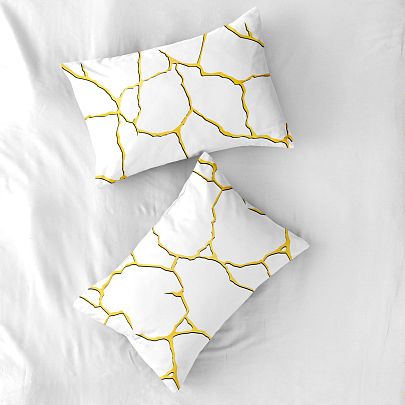Комплект наволочек Флоранс Золотая молния на белом