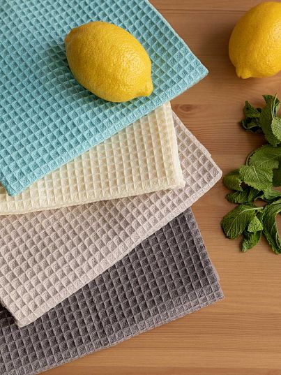 Комплект вафельных полотенец, 4 цвета, Унисон