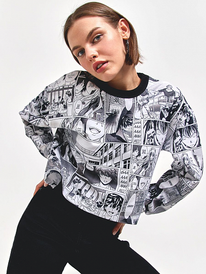 Укороченный свитшот Crazy Getup