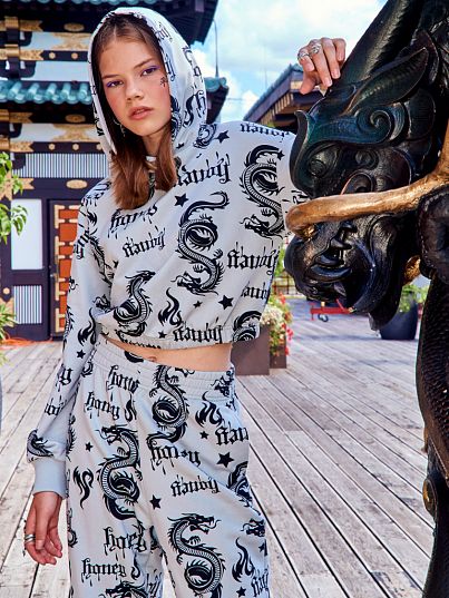 Укороченный худи "EMO 2.0", серый, Crazy Getup