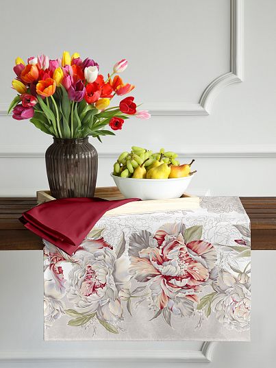 Скатерть-дорожка "Душистый пион", Mia Cara
