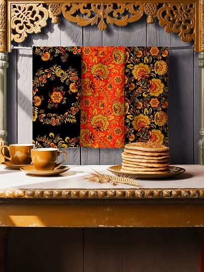 Комплект полотенец Унисон Хохломская роспись