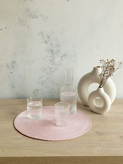 Комплект плейсматов плетеных "Унисон" розовый