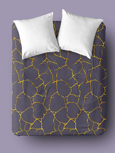 Простыня на резинке Флоранс Golden lightning grey