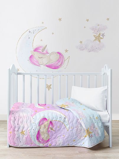 Покрывало стеганое "Спящий единорог", Juno Покрывало стеганое "Спящий единорог", Juno