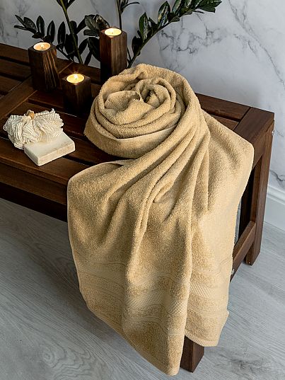 Комплект махровых полотенец "Барбара", карамель, Mia Cara