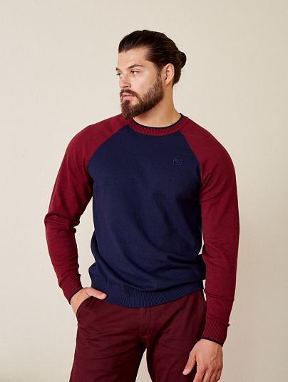 Джемпер, темно-синий/бордовый, BeGood