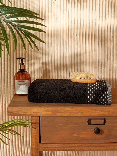 Полотенце махровое "Инь-Ян", черный, Mia Cara