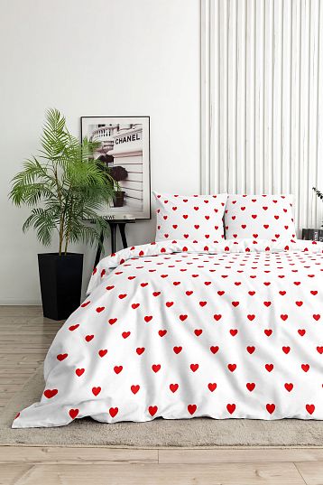 Постельное бельё Флоранс Красные сердечки