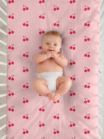 Простыня на резинке Juno Вишенки