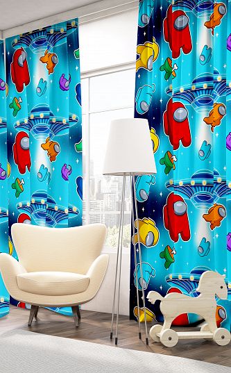 Комплект штор "Among Us" Neon, Juno