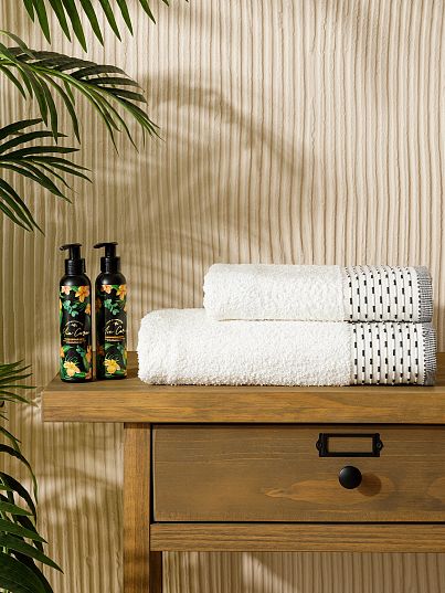 Комплект махровых полотенец "Инь-Ян", белый, Mia Cara