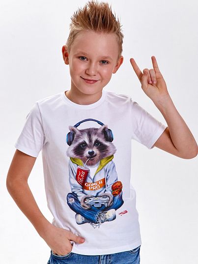 Футболка "Енот", белый, Juno