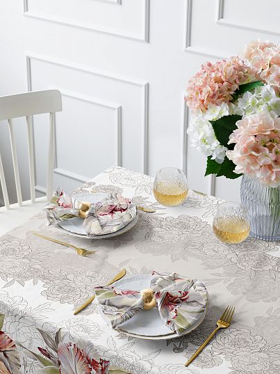 Комплект (скатерть + 6 салфеток) "Душистый пион", Mia Cara