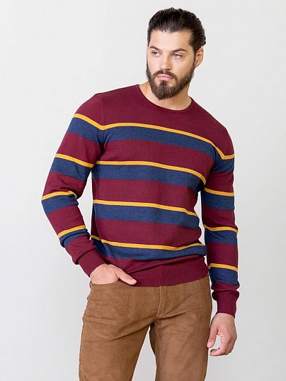 Джемпер  Бургунди полоска, BeGood