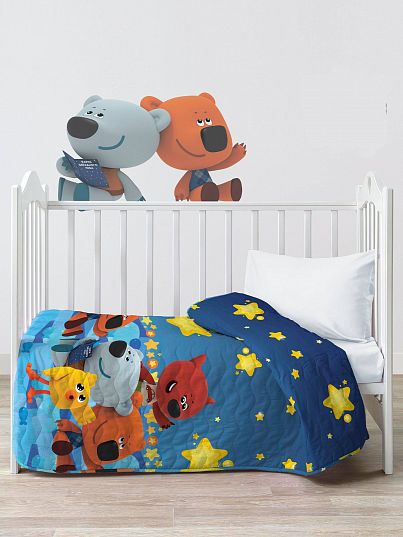 Покрывало стеганое "Ми-ми-мишки", Ночное небо, Непоседа Покрывало стеганое "Ми-ми-мишки", Ночное небо, Непоседа