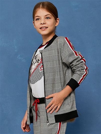 Бомбер 5 Stars Серый Клетка, Juno