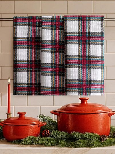 Комплект полотенец Унисон белая клетка