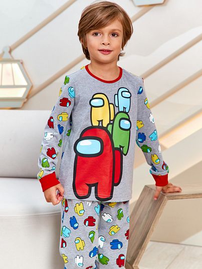 Пижама "Among Us", серый меланж, Juno