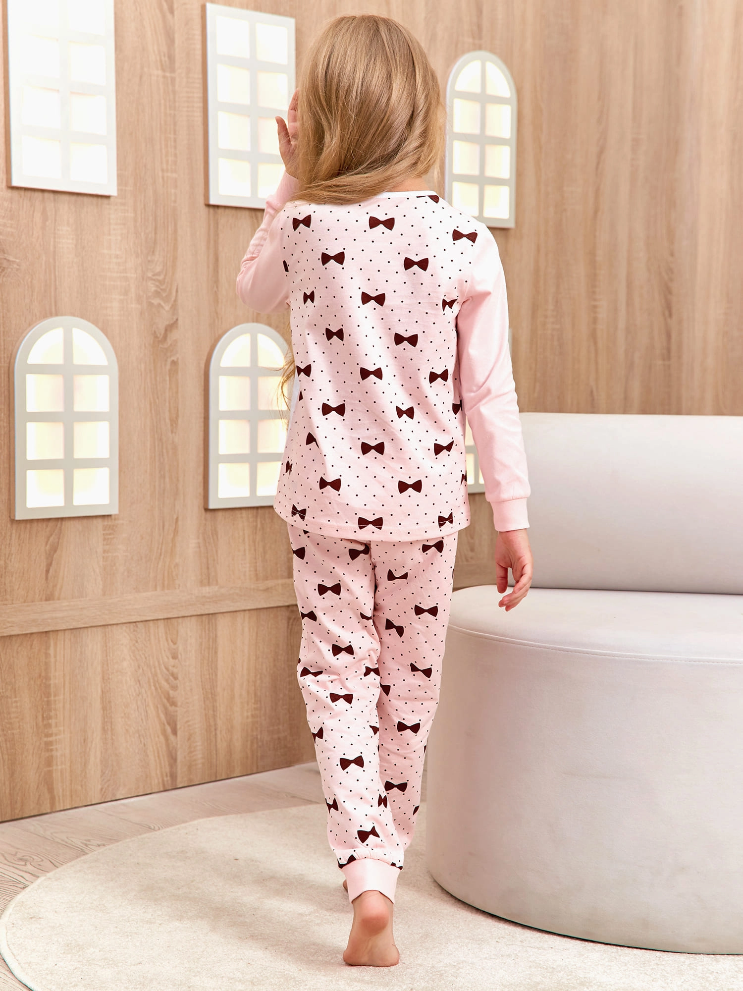 Купить Пижама sleepwear girls Розовый Кошка с бантом, juno 738396 в Москве  от производителя.